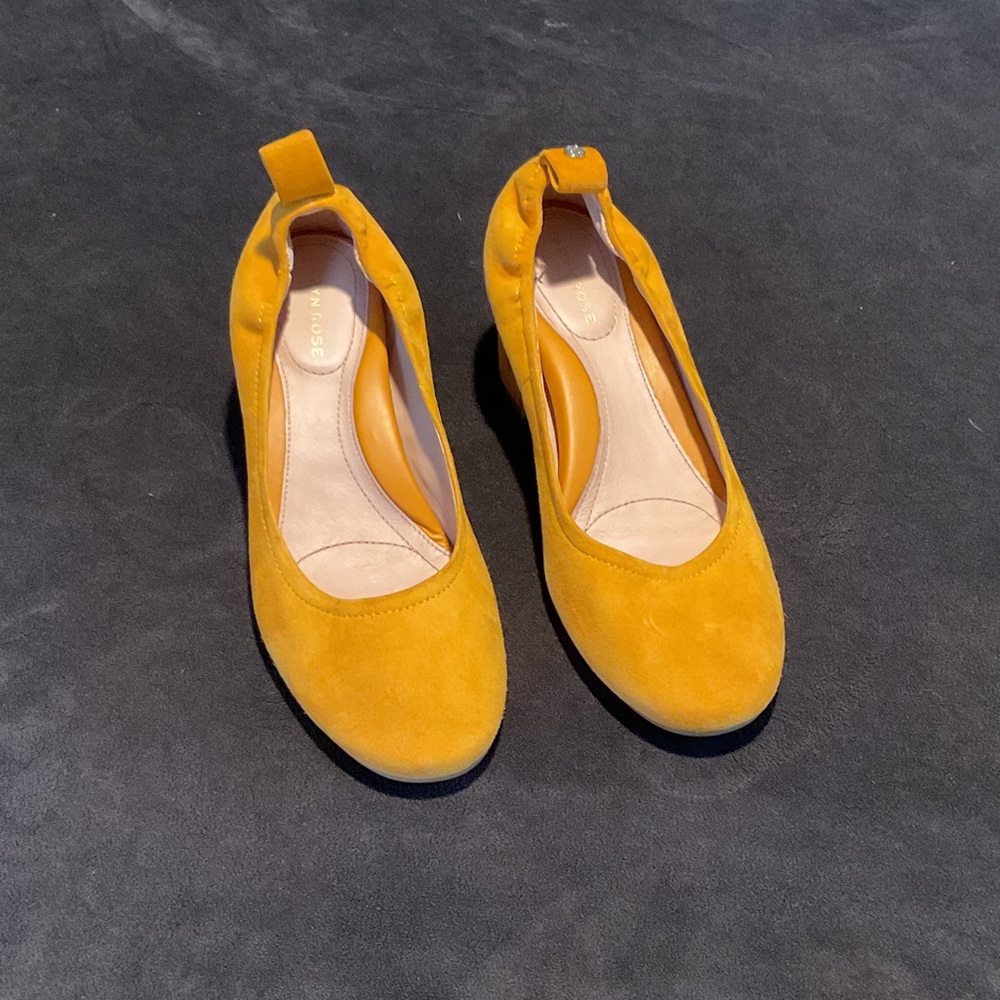 Taryn Rose Mustard Yellow Women's Chunky Heels